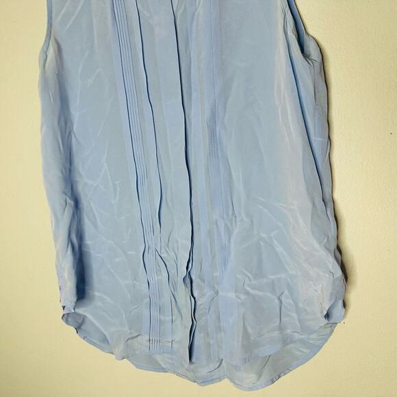 EQUIPMENT FEMME Amaury Silk Baby Blue Button Up Sleeveless Top Size Extra Small - Picture 5 of 9